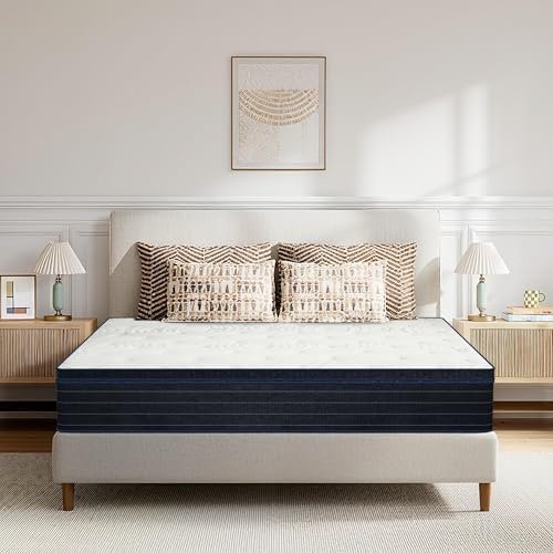 King Mattress, 11 Inch Hybrid Mattress in a Box, Medium Firm, Memory Foam, Pressure Relief, Motion Isolation, Made in USA, CertiPUR-US Certified